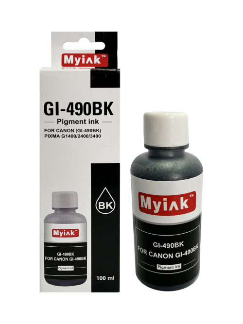 Чернила  для CANON (GI-490BK) PIXMA G1400/2400/3400 (100мл,black,Pigment) MyInk