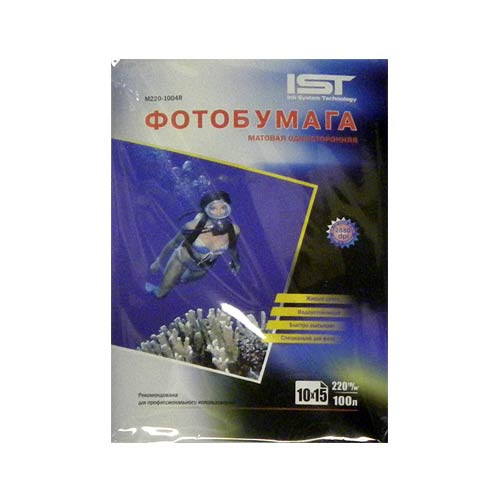 Фотобумага матовая А4, 220 г/м2, 100л, односторонняя  IST