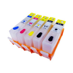 Набор картриджей ПЗК (PGI-520Bk,CLI-521BK/C/M/Y) для Canon Pixma iP3600/4600/MP540/620/980 (IP3600/4600 ) 5 шт/no chip/ (БЕЗ ЧЕРНИЛ) IST