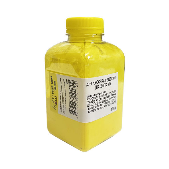 Тонер для KYOCERA FS-C2026MFP/C8020/C5150DN  (TK-590/580/895) (фл,100,желтый,5К,NonChem) ATM