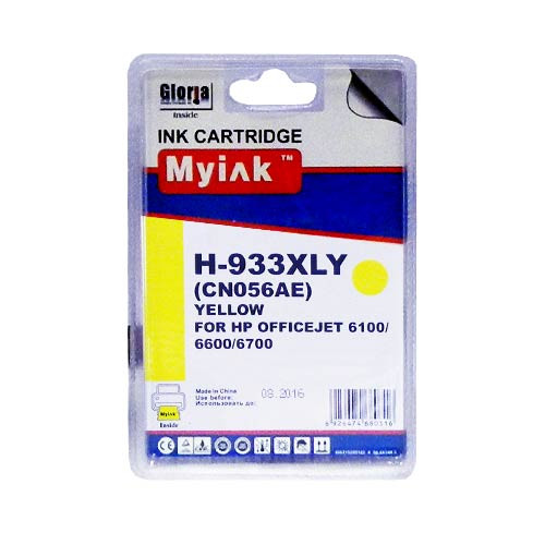Картридж для (933XL) HP Officejet 6100/6600/6700/7110/7510/7512/7610/7612 CN056AE Yellow (14ml, Pigment) MyInk