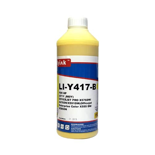 Чернила для hp (971) officejet pro x576dw/x476dn/x551dw (1л,yellow,pigment) li-y417-b everbrite™ myink