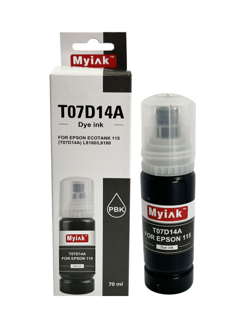 Чернила для EPSON EcoTank (115) (T07D14A) L8160 / L8180 (70мл, photo black)  MyInk