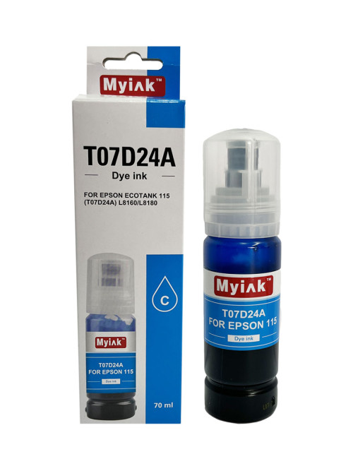 Чернила для EPSON EcoTank (115) (T07D24A) L8160 / L8180 (70мл, cyan)  MyInk