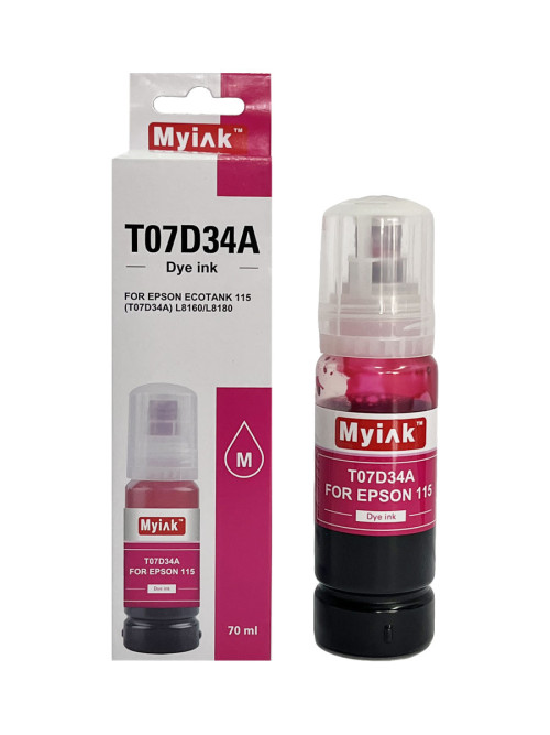 Чернила для EPSON EcoTank (115) (T07D34A) L8160 / L8180 (70мл,magenta)  MyInk