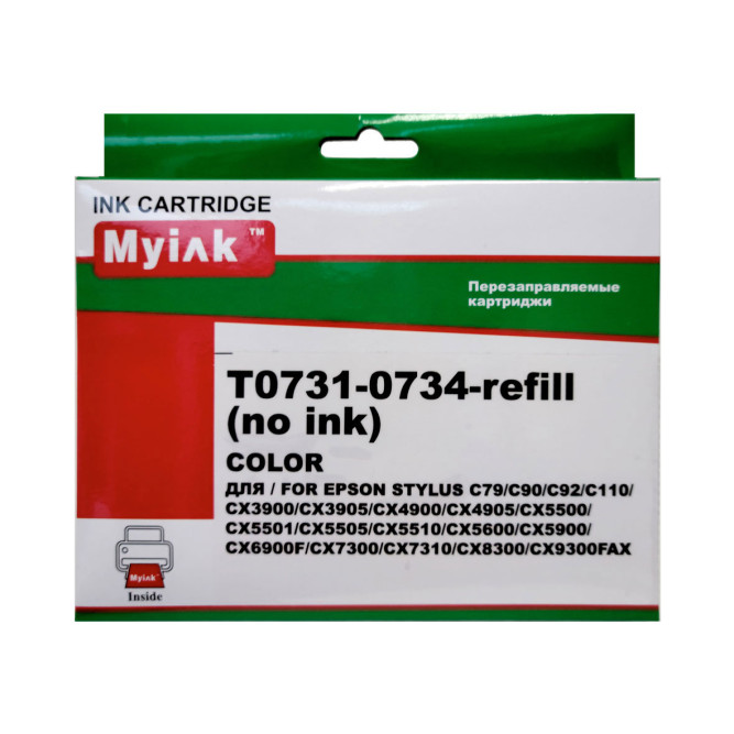 Картриджи (БЕЗ ЧЕРНИЛ) ПЗК (T0731-0734) для Epson St C79/CX3900/4900/5900, автосброс, 4шт MyInk