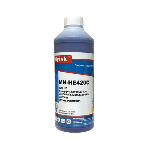 Чернила для HP ( 70) C9452A Z2100, Z3100, Z3100PS, Z3200, Z3200PS, Z5200ps  (1л,cyan, Pigment) HE420C MyInk
