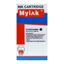Картридж для (HP 72) DesignJet SD Pro MFP, T610, T620, T770, T790, T1100, T1100 MFP, T1100ps, T1120, T1120hd, T1120sd, T1200, T1200hd, T1200ps, T1300, T2300 eMFP, T2300ps eMFP, Matte Black C9403 (130ml, Pigment) MyInk