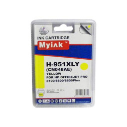 Картридж для (951XL)  HP Officejet Pro 8100/8600/8600Plus/8610/8615/8620/8625/8630/8640/8660 HP Officejet Pro 251dw/276dw CN048AE Yellow (26ml, Pigment) MyInk
