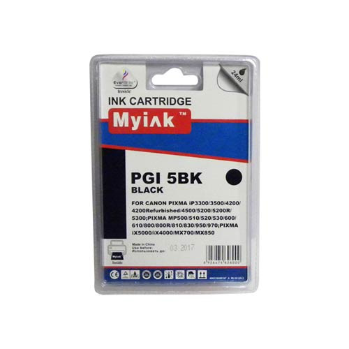 Картридж для canon  pgi-5bk pixma ip-3300/4200/5300 black (24ml, pigment) myink