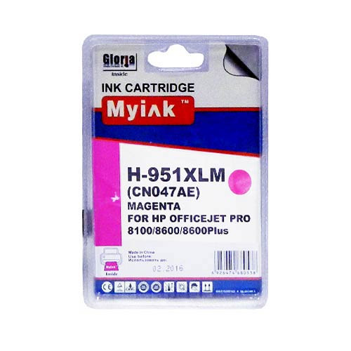 Картридж для (951XL) HP Officejet Pro 8100/8600/8600Plus/8610/8615/8620/8625/8630/8640/8660 HP Officejet Pro 251dw/276dw CN047AE Magenta (26ml, Pigment) MyInk