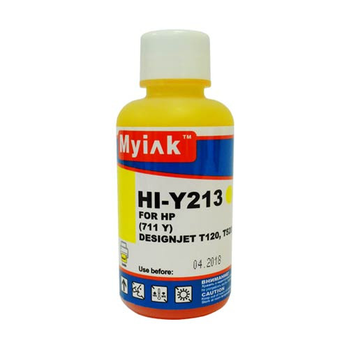 Чернила для HP (711) HP DesignJet T120, T520, T125, T130, T525, T530, OfficeJet Pro K8600, L7580, L7680, K550, K5400, L7480 (100мл, yellow, Dye) HI-Y213 Gloria™ MyInk