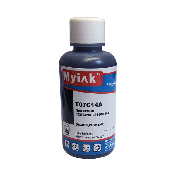 Чернила для epson ecotank 115 (t07c14a) l8160 / l8180 (100мл, black, pigment)  myink