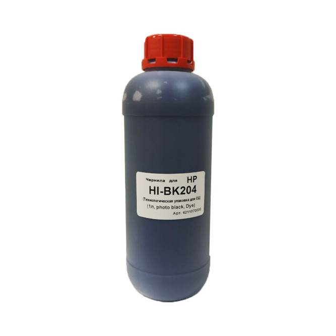 Чернила для HP (1л,photo black Dye) HI-BK204 (Технологическая упаковка для СЦ)