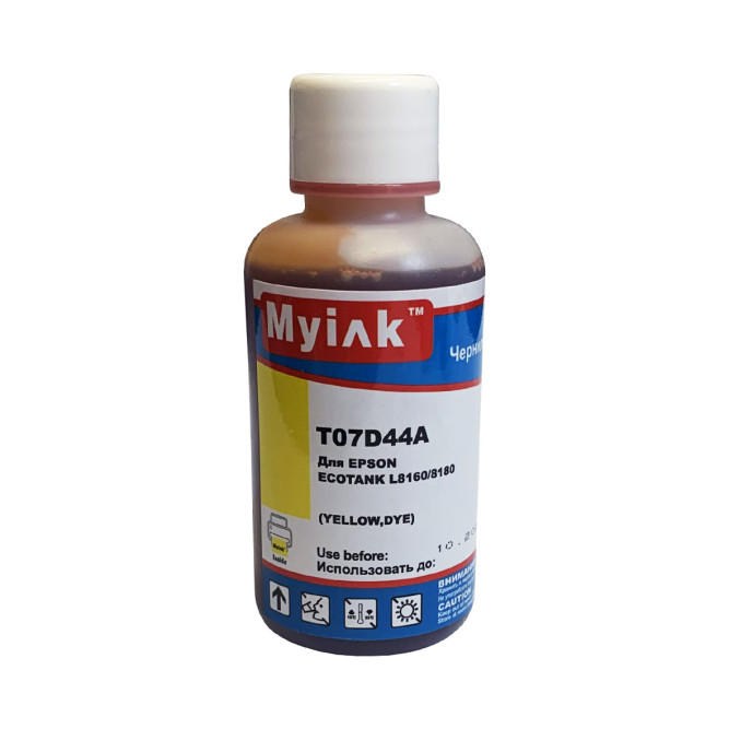 Чернила для EPSON EcoTank (115) (T07D44A) L8160 / L8180 (100мл, yellow)  MyInk