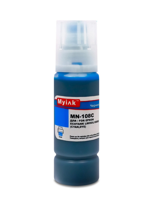 Чернила для EPSON EcoTank (108) L8050/L18050 (100мл, cyan, Dye) MyInk