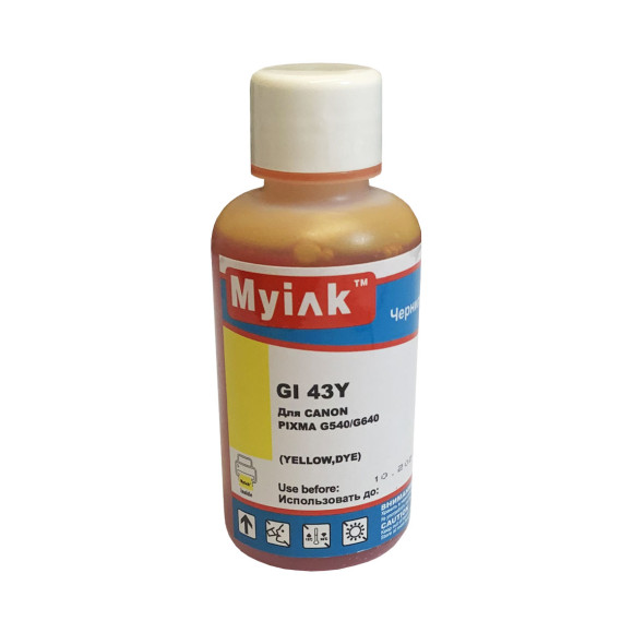 Чернила для CANON GI-43Y (100мл,yellow, Dye) для PIXMA G540/G640 GI43Y MyInk