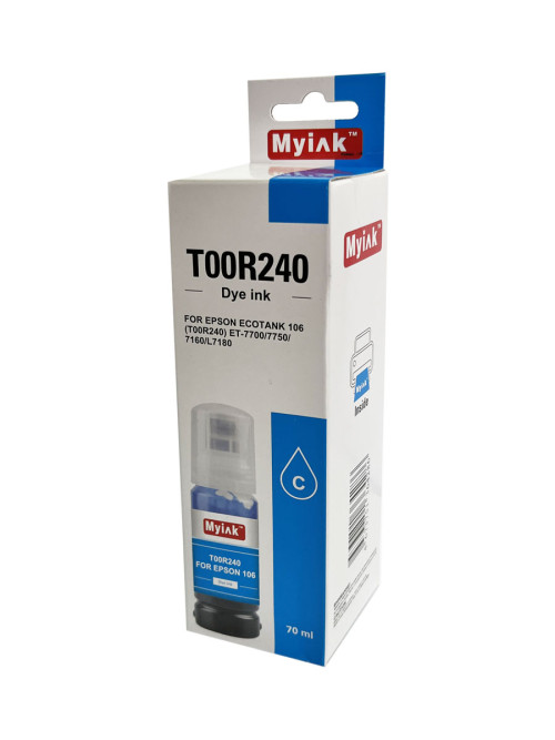 Чернила для EPSON EcoTank (106) (T00R240) ET-7700/7750/L7160/L7180 (70мл, cyan,Dye) MyInk