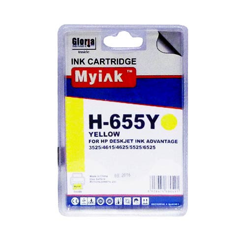Картридж для (655) hp dj advantage 3525/4615/5525/6525 cz112ae  yellow  (14,6ml, dye) myink