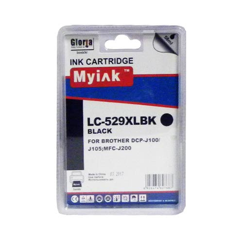 Картридж для Brother MFC-J200/DCP-J100/J105 (LC529XLBK) Black (58ml, Dye) MyInk
