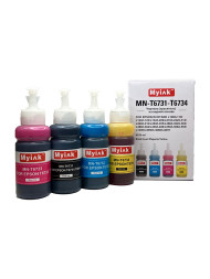 Чернила MyInk для Epson Ecotank L100, L110, L120, L122, L132, L200, L210, L222, L312, L300, L310, L350, L355, L366, L362, L382, L386, L364, L456, L486, , L550, L566, L555, L1300, L3050, L3060, L3070 (T6731-T6734), (C) водные, комплект 4 цвета по 70 мл