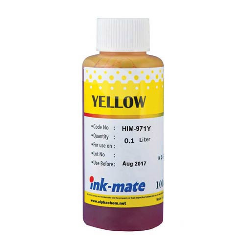 Чернила для hp officejet pro x451dn/x551dw/x476dn/x576dw  (100мл, yellow, dye) him-971y ink-mate