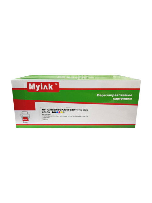 Картриджи (БЕЗ ЧЕРНИЛ) ПЗК (HP727MBK/PBK/C/M/Y/GY) ) для  HP Designjet T920/T930/T1500//T2500, with chip, 6шт MyInk