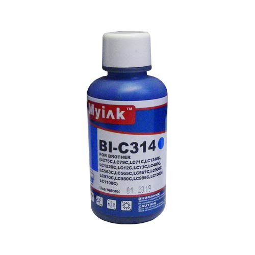 Чернила для Brother LC1240С (100мл,cyan, Dye) BI-C314 Gloria™ MyInk