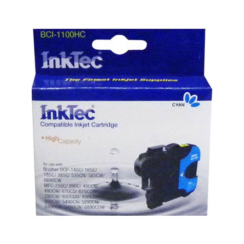 Картридж для Brother DCP-145C/6690CW/MFC-250C/990C (LC1100C) Cyan InkTec