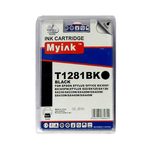 Картридж для (t1281) epson st s22/sx125/office bx305 black (10ml, pigment) myink