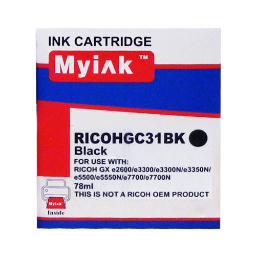 Картридж гелевый для ricoh aficio gx e5550n type gc 31kh black (78ml, pigment) myink