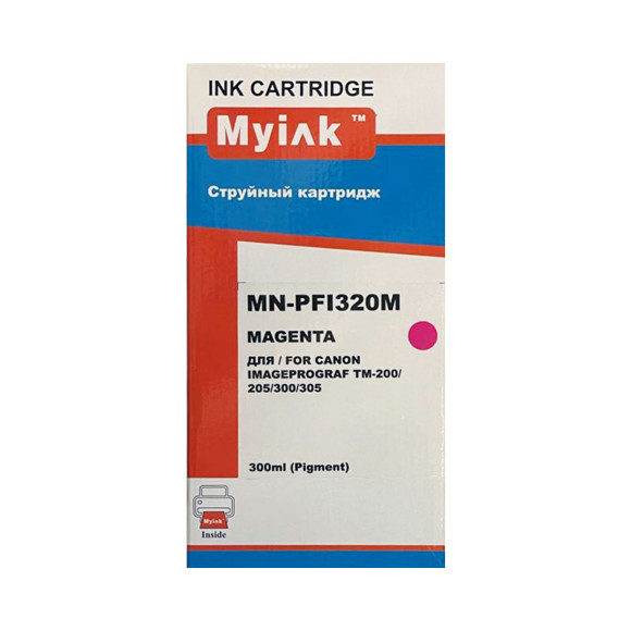 Картридж для canon  pfi-320m tm-200/205/300/305 magenta (300ml, pigment) myink
