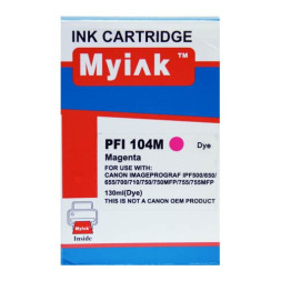 Картридж для CANON  PFI-104M iPF650, iPF655, iPF750, iPF755, iPF760, iPF765 Magenta (130ml, Dye) MyInk